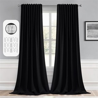 Black Blackout Curtains 92" Floor to Ceiling - Bed Bath &amp; Beyond - 42765082
